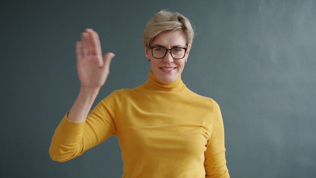 confident woman presenting
