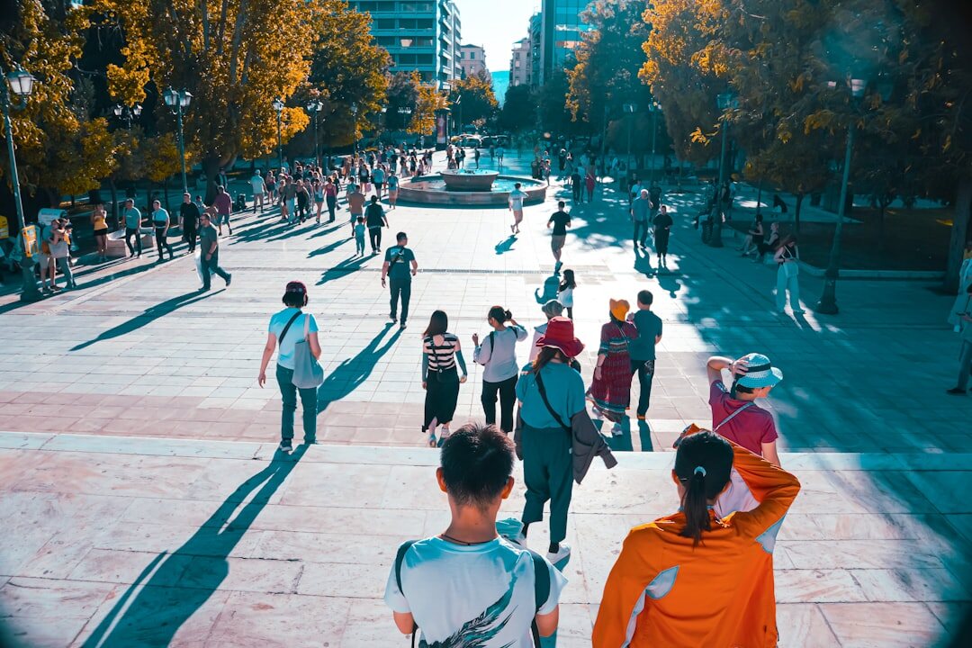 person walking in park